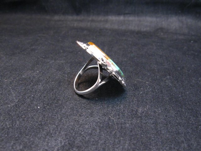 Image 4 of Big Native American Navajo Royston Turquoise Ring Sz7-1/2
