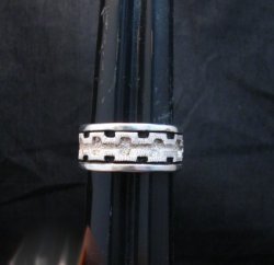 Dan Jackson Navajo Native American Rug Design Silver Ring sz13-1/2