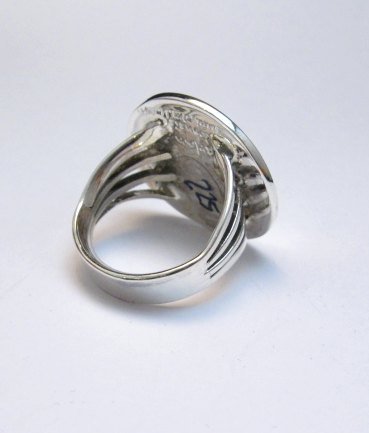 Image 3 of Zuni Native American Jewelry Inlaid Cardinal Ring sz8-1/4, Harlan Coonsis