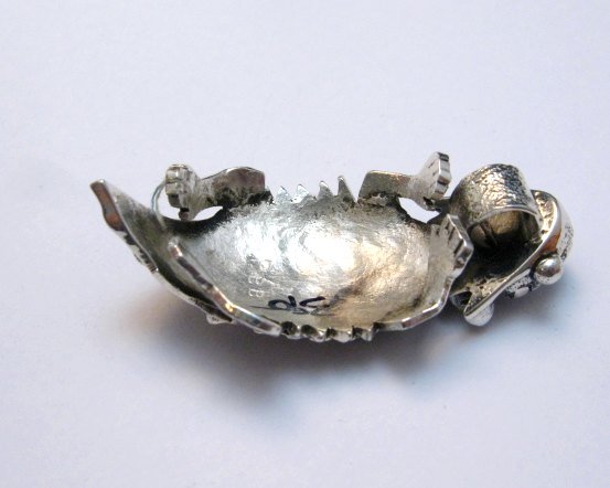 Image 4 of Philander Begay Navajo Horned Toad Turquoise Silver Pendant