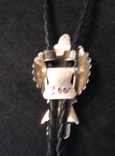 Image 3 of Navajo Native American Jewelry Coral Silver Kachina Bolo, Doris Smallcanyon