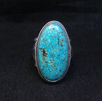 Image 0 of Navajo Sunshine Reeves Turquoise Sterling Silver Native American Ring sz9-1/2