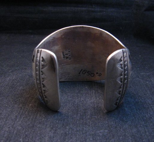 Image 4 of Vintage Pawn Navajo Turquoise Shadow Box Cuff Bracelet signed H.S.B