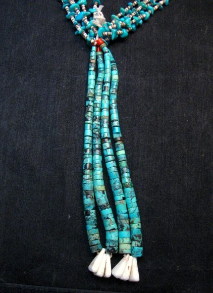 Image 3 of Dead Pawn Native American Navajo Turquoise Jacla Necklace  