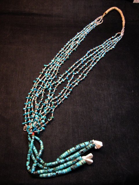 Image 5 of Dead Pawn Native American Navajo Turquoise Jacla Necklace  