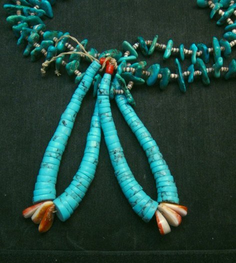 Image 4 of Dead Pawn Native American Navajo Turquoise Nugget Jacla Necklace  