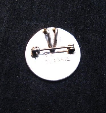 Image 2 of Sanford Edaakie Zuni American Bald Eagle Silver Pin / Pendant