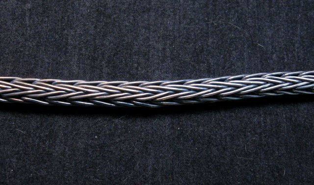 Image 1 of Heavy Navajo Oxidized Woven 20 gauge Silver Rope Necklace 21inch, Travis Teller