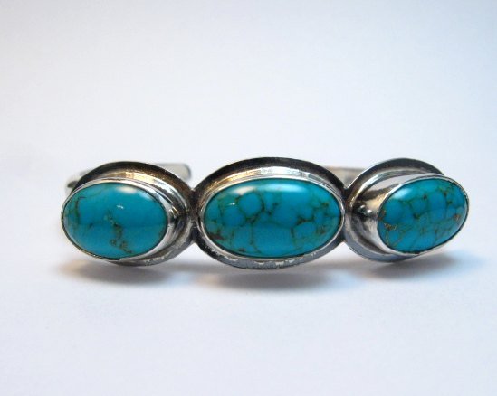 Image 0 of Navajo Turquoise Stacker Cuff Bracelet, Everett Mary Teller