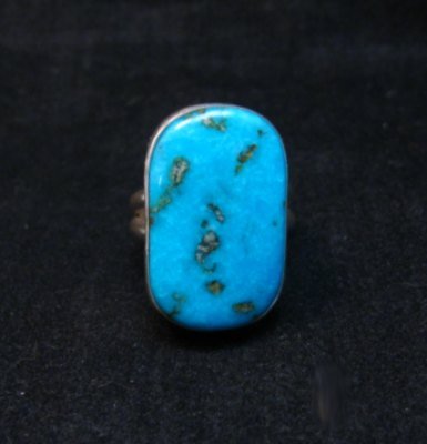 Image 0 of Everett & Mary Teller Navajo Turquoise Sterling Silver Ring sz6-1/2