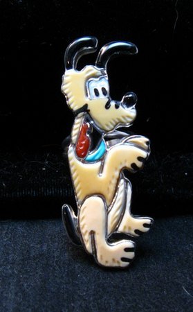 Image 0 of Zuni Inlaid Pluto Dog Ring, Andrea Lonjose Shirley, sz6