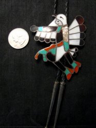 Vintage WM Zunie  Inlay Eagle Dancer Bolo Tie