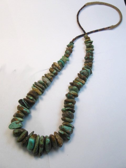 Image 0 of Vintage Southwestern Chunky Turquoise Nugget Necklace 32'' long