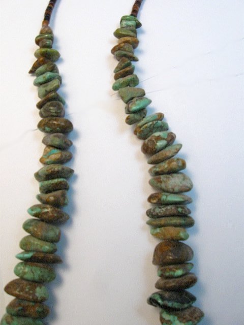 Image 4 of Vintage Southwestern Chunky Turquoise Nugget Necklace 32'' long
