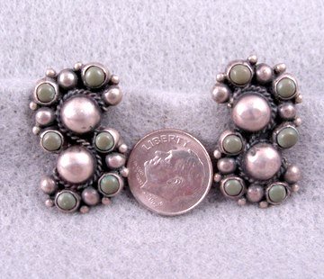 Image 1 of Vintage Mexican 900 Silver Earrings Screw-back