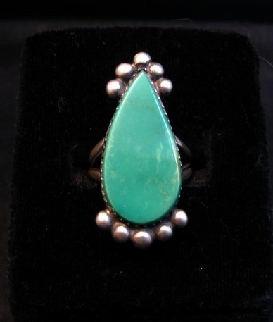 Image 0 of Navajo ~ Selena Warner ~ Turquoise Silver Ring, sz6-1/2