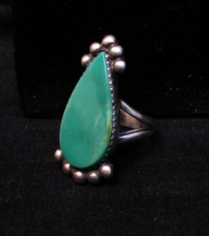 Image 1 of Navajo ~ Selena Warner ~ Turquoise Silver Ring, sz6-1/2
