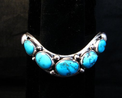 Image 5 of David Lister Navajo Sleeping Beauty Turquoise Silver Bracelet