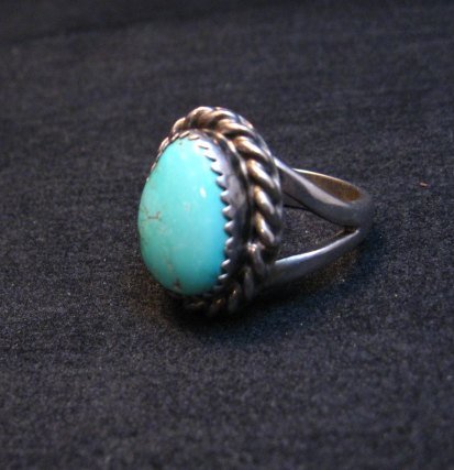 Image 1 of Vintage Native American Turquoise Ring signed sz5-1/2 