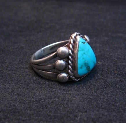 Image 1 of Vintage Native American Navajo Turquoise Ring sz6-3/4