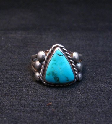 Image 3 of Vintage Native American Navajo Turquoise Ring sz6-3/4