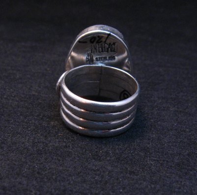 Image 4 of Ladybug Fetish Silver Ring, Navajo-Zuni collaboration, sz8