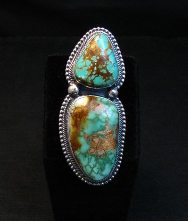 Image 0 of Huge Navajo Royston Turquoise Silver Ring by Randy Boyd sz6