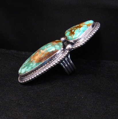 Image 2 of Huge Navajo Royston Turquoise Silver Ring by Randy Boyd sz6