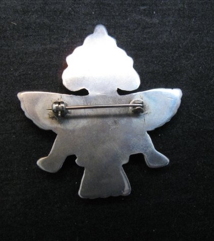Image 2 of Vintage Native American Zuni Inlaid Knifewing Pin