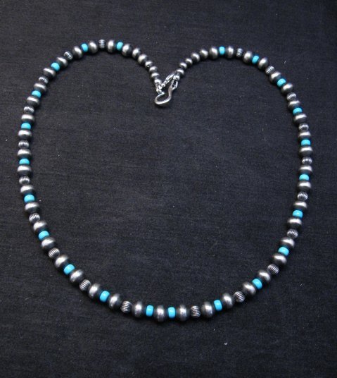 Image 0 of Desert Pearls Turquoise Necklace 20-inch Native American Mixed 6-7mm Beads