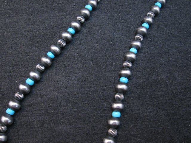 Image 1 of Desert Pearls Turquoise Necklace 20-inch Native American Mixed 6-7mm Beads