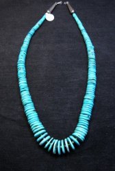 Billy Archuleta - 20 Large Hand Shaped Turquoise Disk Necklace Southwestern