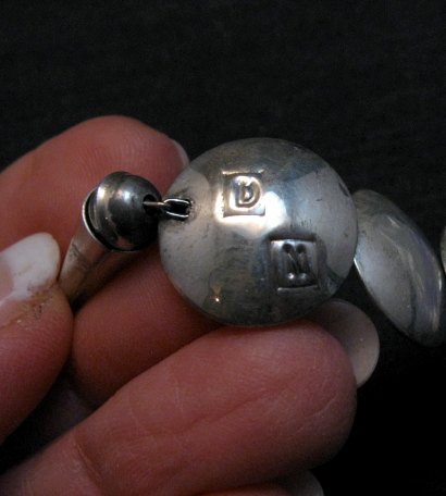 Image 6 of Vintage Navajo Native American Hollow Silver Disk Bead Necklace Reversible