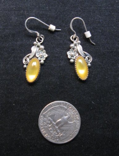 Image 1 of Vintage Native American Navajo Sterling Silver Shell? Earrings
