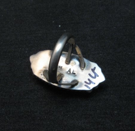 Image 3 of Native American Navajo Spiny Oyster Silver Ring, Augestine Largo Sz7