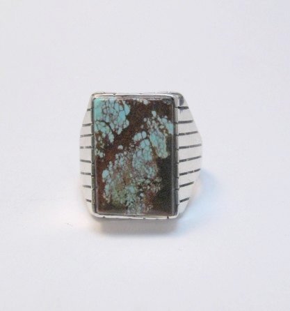 Image 0 of Navajo Ray Jack Number 8 Turquoise Ring Sz12