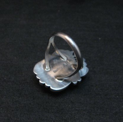 Image 3 of Native American Navajo Spiny Oyster Silver Ring, Alfred Martinez sz8-1/2