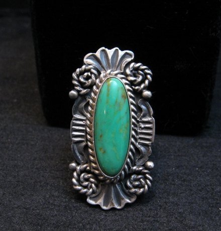 Image 0 of Native American Navajo Turquoise Silver Ring Robert Shakey sz7