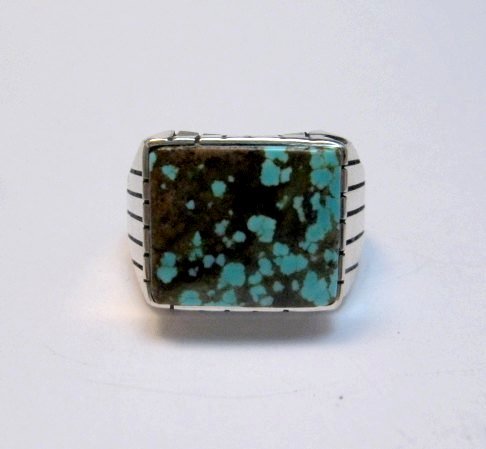 Image 0 of Ray Jack Navajo Number 8 Turquoise Ring sz10-1/2