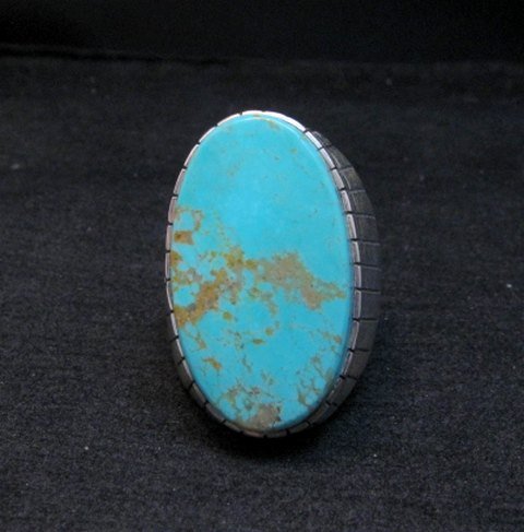Image 0 of Big Navajo Native American Turquoise Silver Ring, Ray Jack, Sz12-3/4