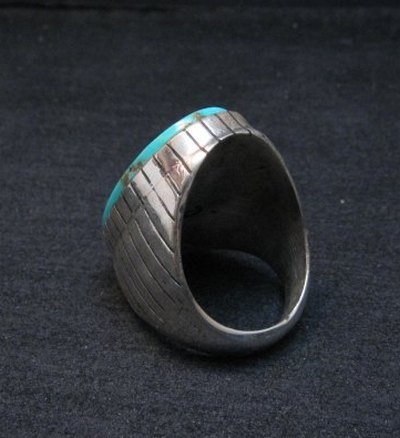 Image 3 of Huge Navajo Native American Turquoise Silver Ring, Ray Jack, Sz9-1/2