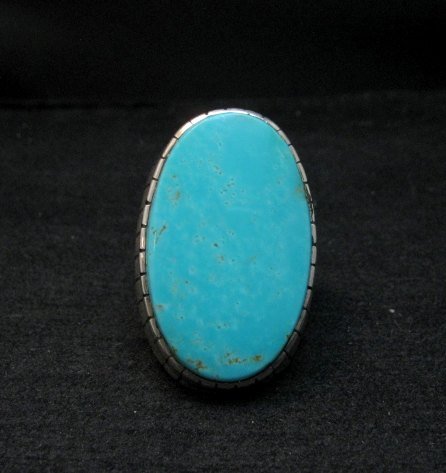 Image 5 of Huge Navajo Native American Turquoise Silver Ring, Ray Jack, Sz9-1/2