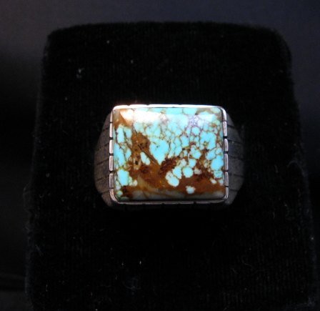 Image 0 of Navajo Native American Number 8 Turquoise Ring Ray Jack sz12