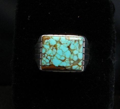 Image 0 of Navajo Native American Number 8 Turquoise Ring Ray Jack sz12-3/4