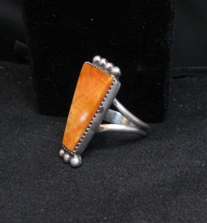 Image 1 of Navajo Native American Spiny Oyster Ring Selena Warner sz8-1/2