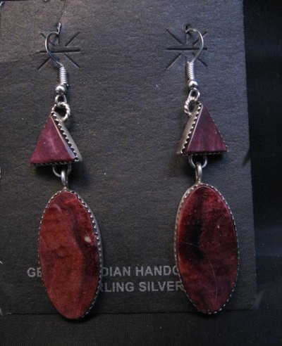 Image 0 of Navajo American Indian Purple Spiny Oyster Earrings, Selena Warner