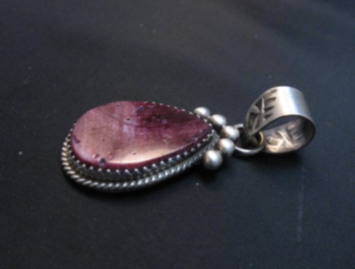 Image 1 of Navajo Purple Spiny Oyster Sterling Silver Pendant, Selena Warner