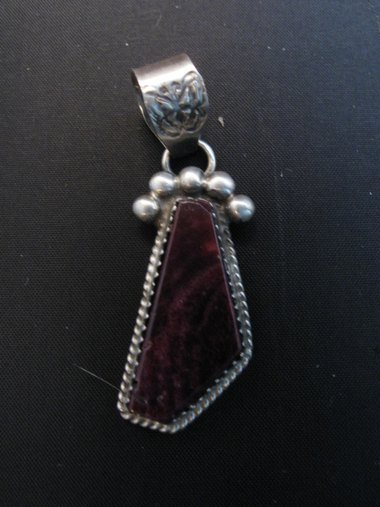 Image 0 of Navajo Purple Spiny Oyster Sterling Silver Pendant, Selena Warner