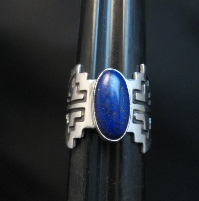 Image 0 of Lapis Navajo Sterling Silver Overlay Ring, Everett and Mary Teller, sz7