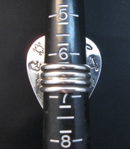 Image 4 of Navajo ~ Everett & Mary Teller ~ Shadowbox Turquoise Ring sz6 to sz8 adjustable